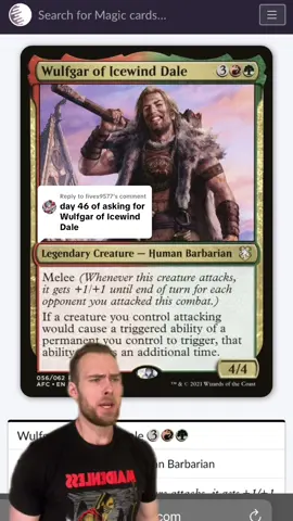 Replying to @fives9577 Wulfgar of Icewind Dale #mtg #mtgcommander #mtgcommunity #magicthegathering 