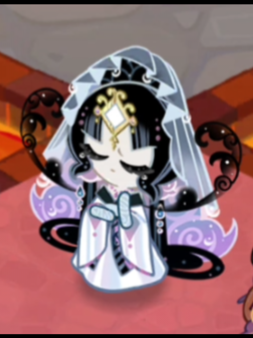 obviously not the first time she showed emotions but definitely the first time she made that face  also I wonder why she was upset when the circle turned from dark cacaos colors to her colors? #crk #cookierun #cookierunkingdom #mysticflourcookie 