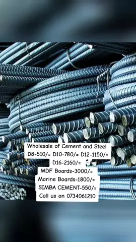 Wholesale of Cement and Steel  D8-510/= D10-780/= D12-1150/= D16-2160/=  MDF Boards-3000/=  Marine Boards-1800/=  SIMBA CEMENT-550/= Call us on 0734061210#kenyansinqatar🇶🇦🇶🇦🇰🇪🇰🇪 #kenyantiktok #kenyantiktok🇰🇪 #kenya #nairobitiktok #nairobitiktokers🇰🇪 #kenya #nairobitiktokers🇰🇪 #tharakanithi #mombasatiktokers #mombasatiktokers🌴 #mombasa001 #malindi #makuenitiktokers #nairobi #nairobitiktokers #nairobikenya #nairobitiktokers🇰🇪 #nairobitiktok #nairobitiktok #nairobigossipclub #nairobitiktokers🇰🇪🇰🇪 #nairobitiktoker #nairobian #nairobikenya🇰🇪🇰🇪🇰🇪🇰🇪💯💯 #kisumu #kisumutiktoker #kisumutiktokers #kisumujournal #kisumujournal #kisumudalatiktokers #kisumutiktoker😍😍💖 #kisumudala❤⚘🌷 #kisumutiktoker😍😍💖 #kakamega #kakamegatiktokers #kakamega037tiktokers #busia #vihiga #vihigacounty #vihigatiktokers #eldoret #eldorettiktokers #eldorettiktokerskenyantiktok #eldorettiktoker #eldorettiktokres #eldorettiktokersonelove😍😘😍 #eldorethousehunters #kericho #kerichotiktokers #kerichotiktokers❤️ #makueni #nakuru #nakurutiktokers #nakurucity #bomet #bomettiktokers #bometiktokers #bomettiktokers❤️ #garissa #garisatiktok #kajiadotiktokers #kajiadotiktokers #kajiadotiktokers🥰🥰❤️ #kajiadotiktokers🥰 #naroktiktokers👐 #narok #naroktiktokers🥰😂💯 #kenya #kenyantiktok🇰🇪 #kenyantiktok #kenyancomedy #kenyansinsaudia🇸🇦🇸🇦🇰🇪🇰🇪 #kenyansingulf #kenyantiktokers #kenyatiktok #saudia #saudiarabia #saudiarabia🇸🇦 #saudiarabia🇸🇦 #saudiarabia🇸🇦🇸🇦 #qatar #qatar🇶🇦 #qatarairways #view #100 #1000k #1000kveiw🤘🏿🤘❤️🖤 #fyp #fypシ゚ #fypp #fypシ゚ #fypシ゚viral🖤tiktok 