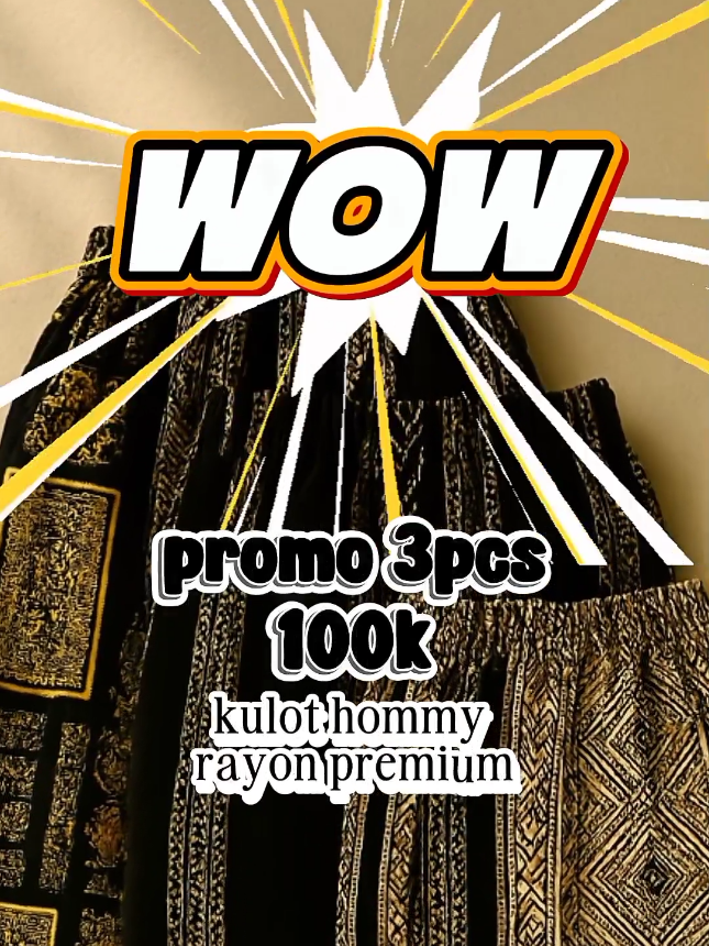 promo 100k daper 3pcs celana kulot hommy rayon premium stok terbatas burun cek keranjang kuning 👇  #kulotmurah #kulotkekinian #StyleWanita #fyp4upage 
