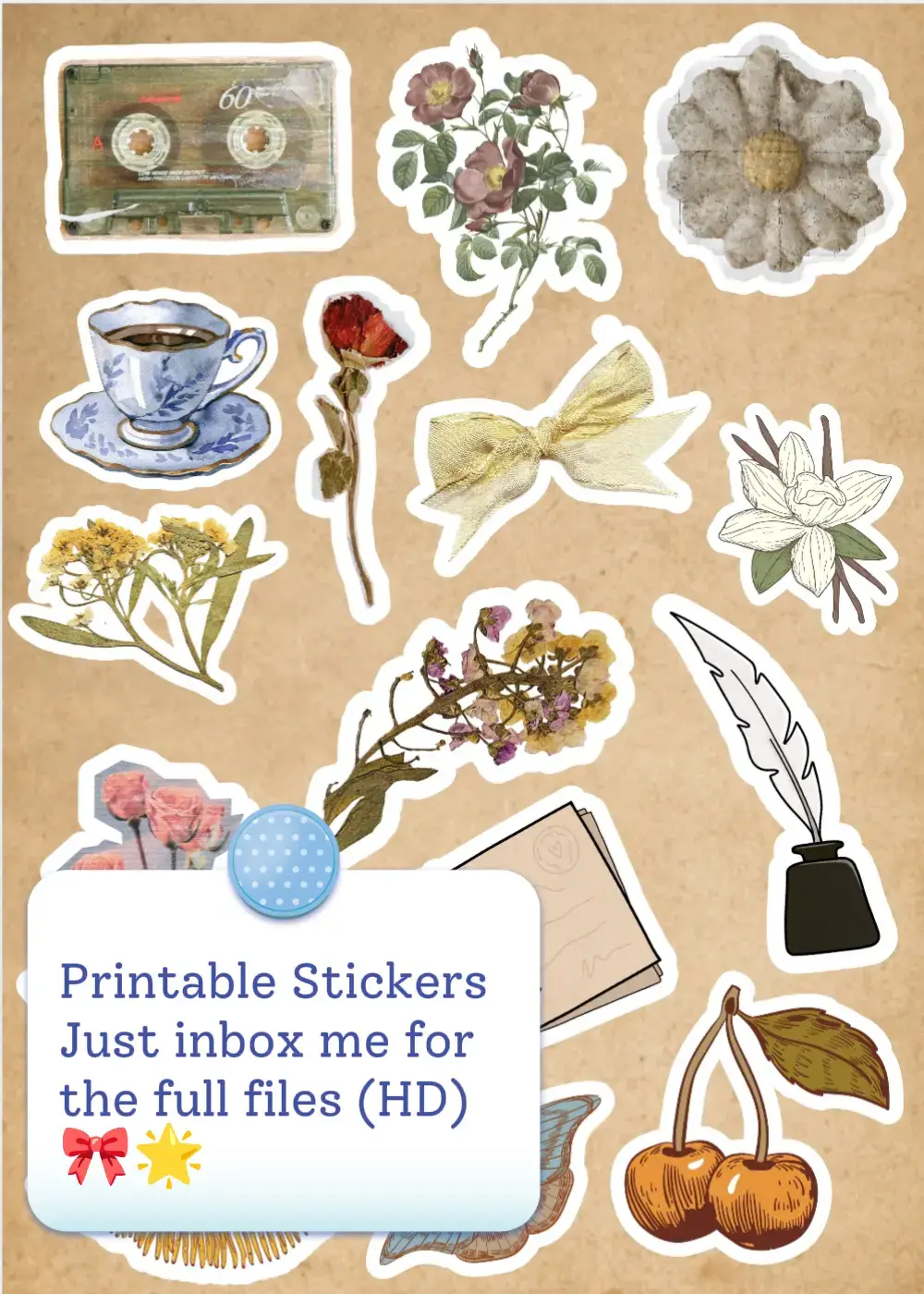 Just inbox me for the full files, COMPLETELY FREE, Ten pages of printable vintage stickers🌟🎀 #vintage #retro #stickers #design #cute #canva #gumroad #portfolio #scrapbook #foryou #fyp #digital #printables #digitalmaketing