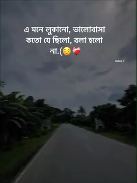 এ মনে লুকানো, ভালোবাসা কত যে  ছিলো বলা হলো না.(😌❤️‍🩹 #your_mahin_vai #sad 💔 #fypシ @TikTok @TikTok Bangladesh @For You House ⍟ @TikTok Trends #700k 