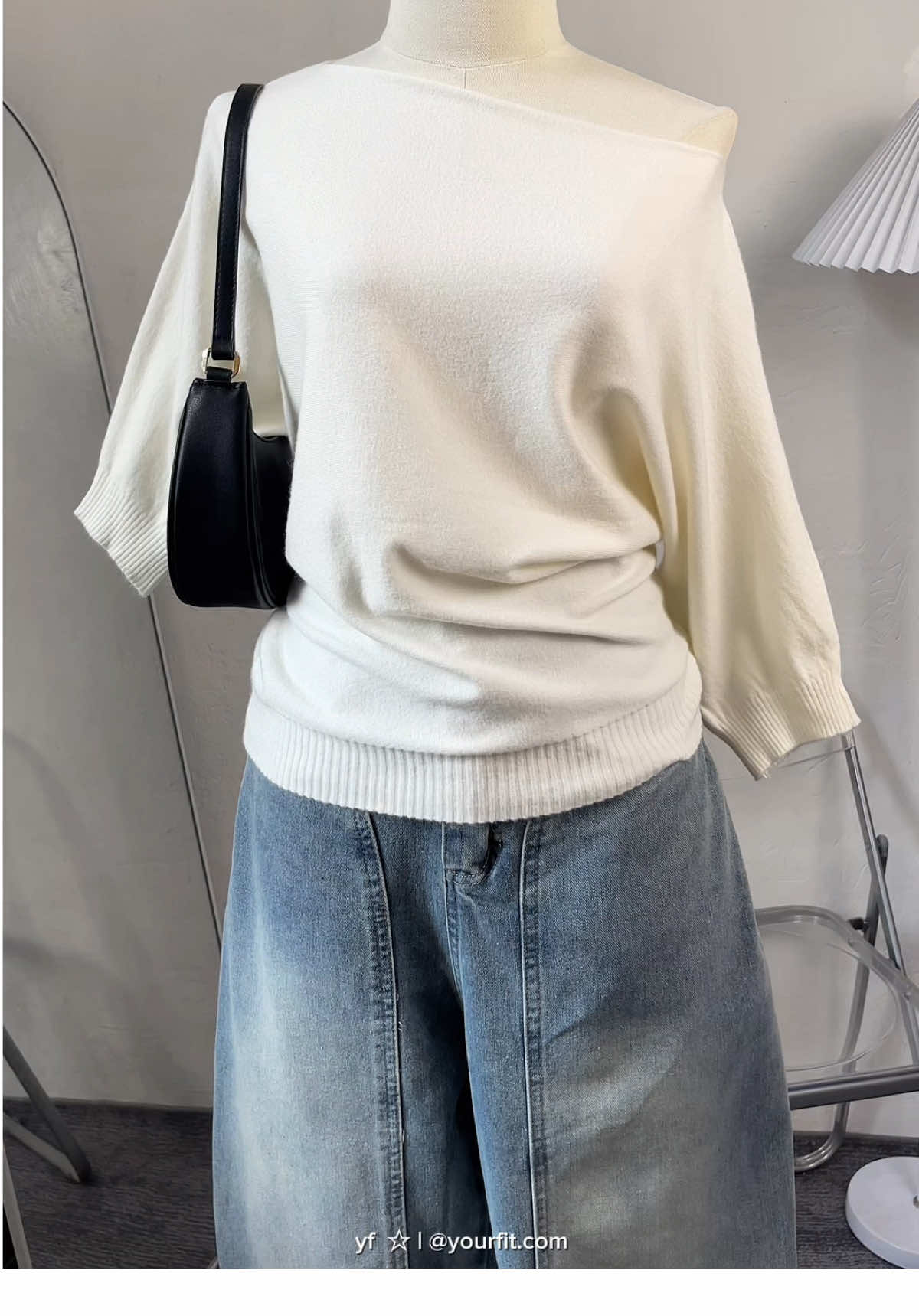 knitted off shoulder ! 🌧️✨#top #OOTD #outfit #outfitideas #outfitinspo 