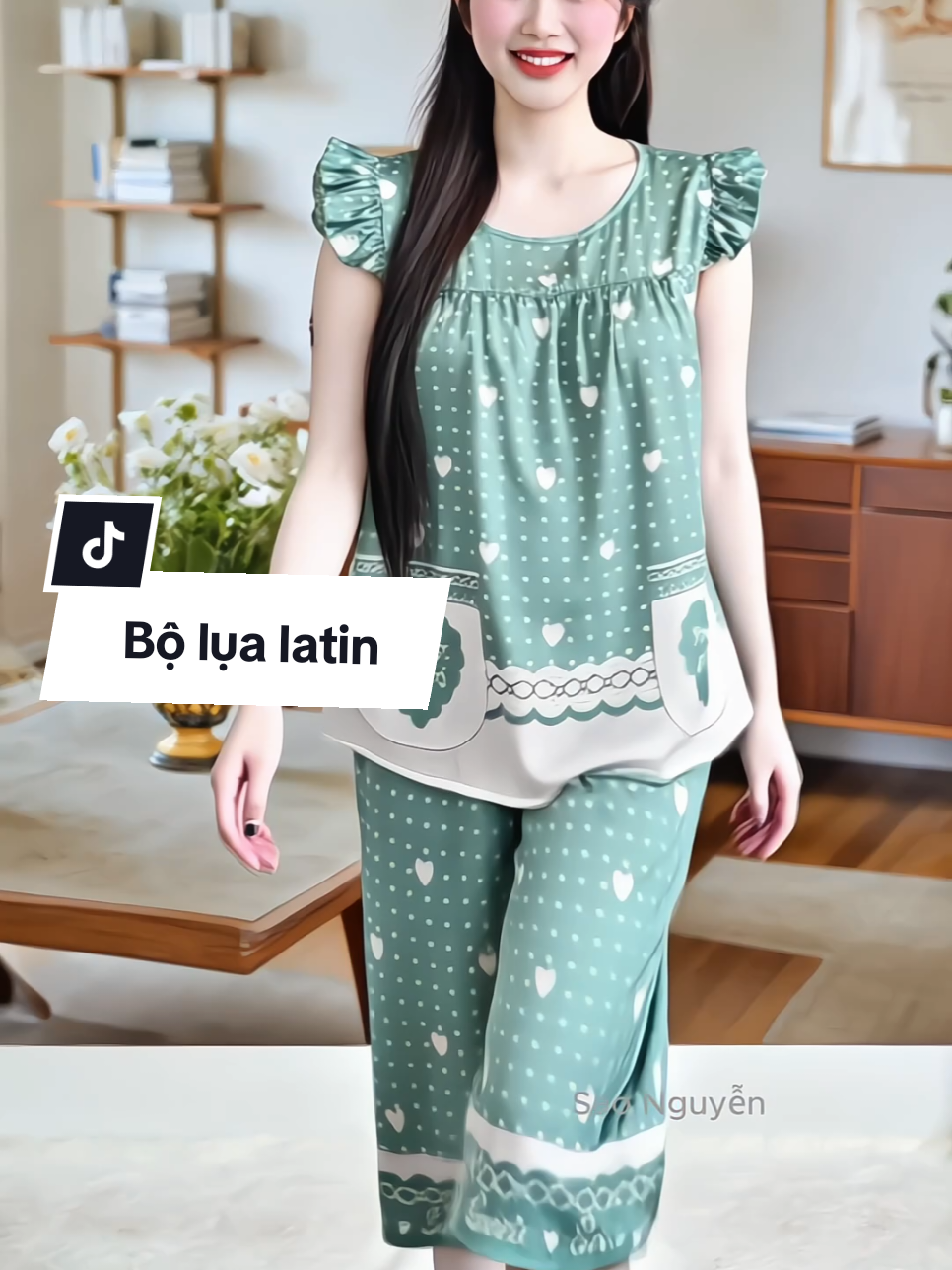 Bộ đồ ngủ lửng cánh tiên, chất lụa latin mát rượi nhẹ tênh, thoải mái khi mặc nhà suốt cả ngày dài #bodomacnha #bolualatin #setdoxinh #setdongu #macdepmoingay #thoitrangnu #xuhuong #saonguyen99 