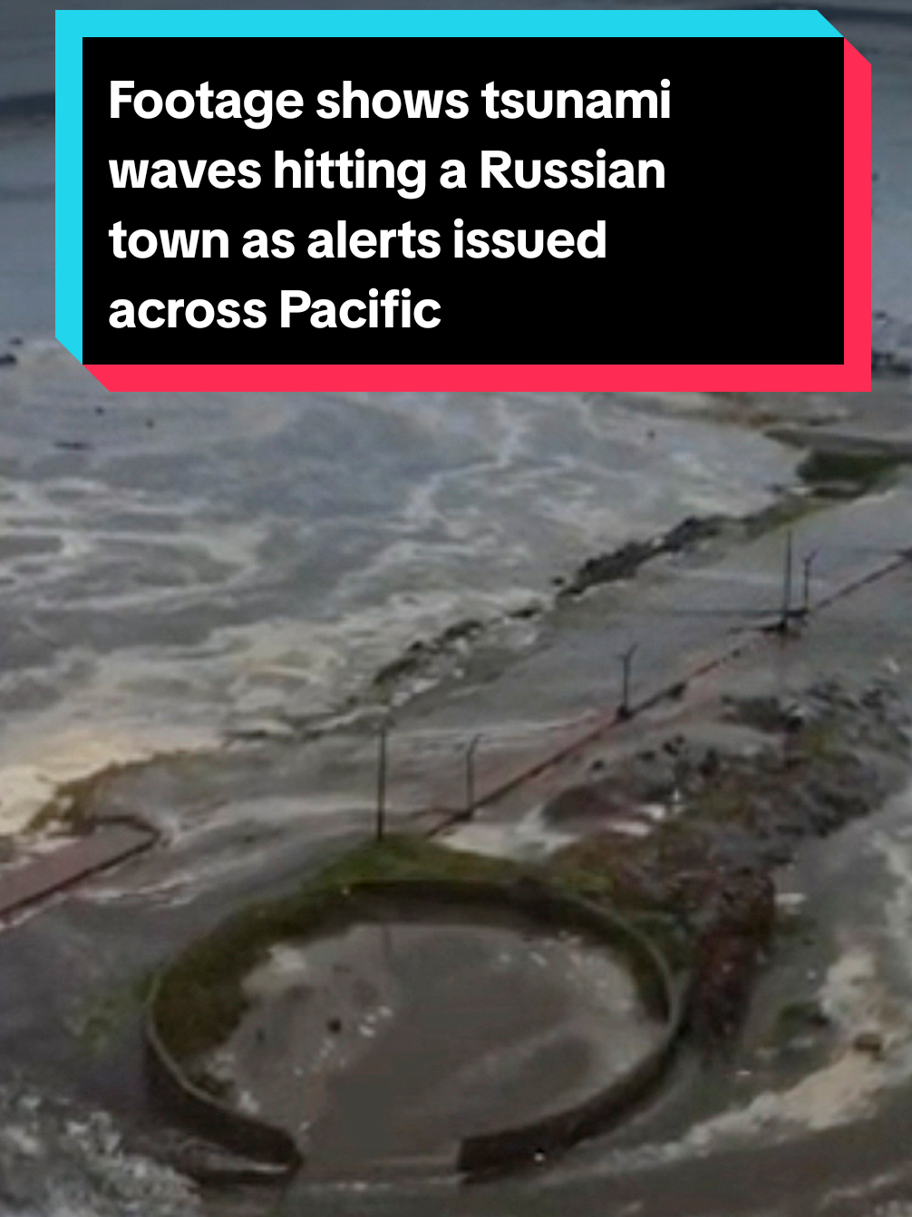 Eyewitness footage shows the moment tsunami waves reach Severo-Kurilsk after a powerful earthquake struck off Russia’s Kamchatka peninsula. The 8.8 magnitude quake struck on Wednesday morning, generating a tsunami of up to 4 metres (13ft) on the country’s east coast, damaging buildings and prompting evacuation warnings in the region and across most of Japan’s east coast, officials said. Tsunami alerts have been issued for Japan, Hawaii, Alaska, California and some Pacific islands. Cars jammed streets and highways in Honolulu as the tsunami alerts coincided with the Tuesday afternoon rush hour. The first waves have hit Hawaii, the highest recorded so far being close to 1.8 metres (6ft). Follow the latest on this story by heading to the link in bio #tsunami #russia #hawaii #pacific  Thumbnail image credit: EPA/ Geophysical Survey of the Russian Academy of Sciences handout