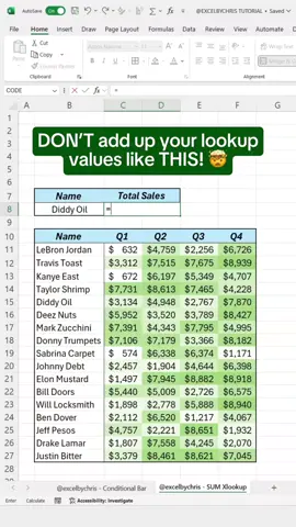How to use Sum Xlookup in Excel! #excel #spreadsheet #corporate 