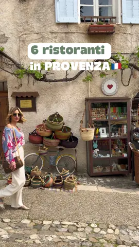 6 ristoranti da provare in Provenza ✨ Salva il post per il tuo prossimo viaggio in questa zona meravigliosa! 	1.	📍 Les Remparts a Èze Location romantica con vista da cartolina. 	2.	📍 Le Bistrot de Saint Rémy a Saint-Rémy-de-Provence Cucina raffinata nel cuore di uno dei borghi più belli. 	3.	📍 Omma a Roussillon Un bistrot di charme con vista sulle sfumature ocra del villaggio. 	4.	📍 La Marea a Théoule-sur-Mer Perfetto per una cena sul mare con piatti di pesce strepitosi. 	5.	📍 Picotte Provence a Cotignac Cucina creativa in un giardino intimo e curato. 	6.	📍 La Cantine a Moustiers-Sainte-Marie Atmosfera rilassata e piatti deliziosi con vista sul borgo. Fammi sapere nei commenti quale vorresti provare per primo! #provenza 