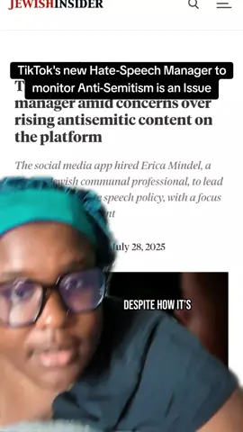 (Posting twice) anti-Semitism is real, hate speech is a real issue. hiring a z*onist to be in charge of called hate speech? no #zionism #tiktok #palestine 