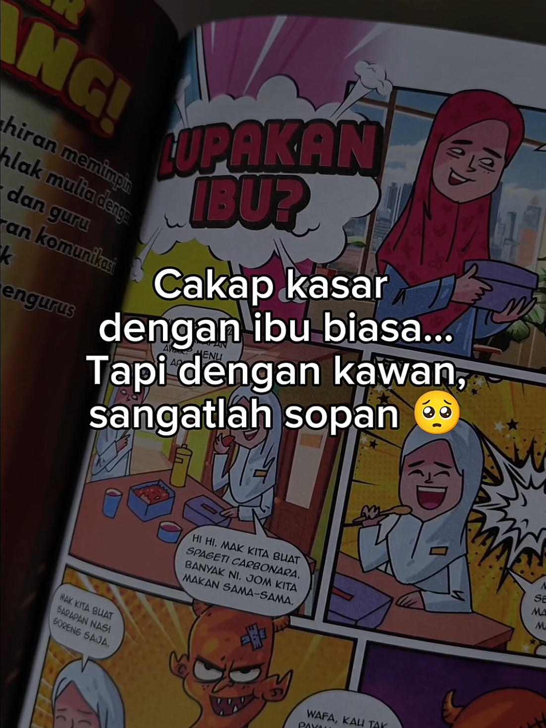 Komik ni bukan kisah orang lain… Tapi kisah yang mungkin… anak sedang buat, hari-hari. Tapi tak pernah rasa bersalah. Sampai satu hari — Allah tegur… Melalui sebuah cerita.  #anaksolehku #anaksolehahku 
