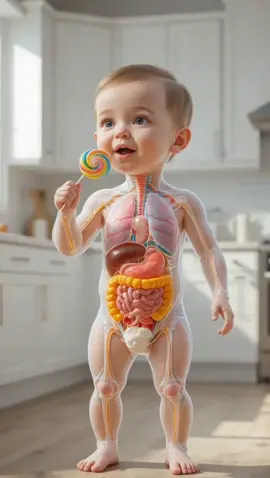 Eating too many sweet foods is not good for your health 🍭❌ #health #fetness #ai #animation 