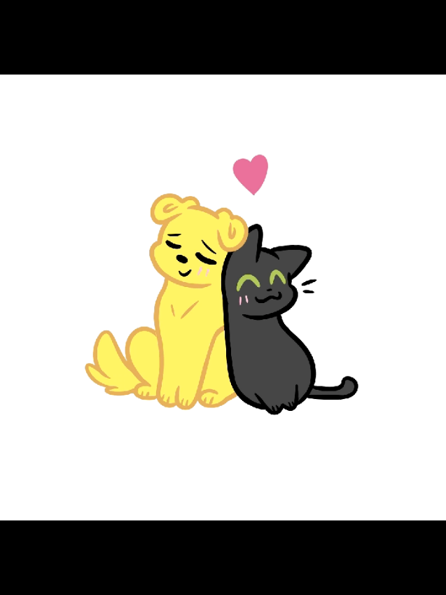They found their special one <3 #fyp #animation #silly #us #Love #soulmate #cat #dog 