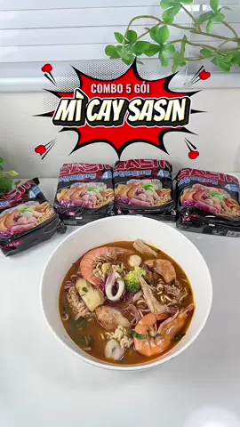 Combo 5 gói mì SASIN ngon chuẩn bị như tại quán✨😋 #micaysasin #micay7capdo  #naumicaytainha #ngocthanhngo  #reviewanngon 