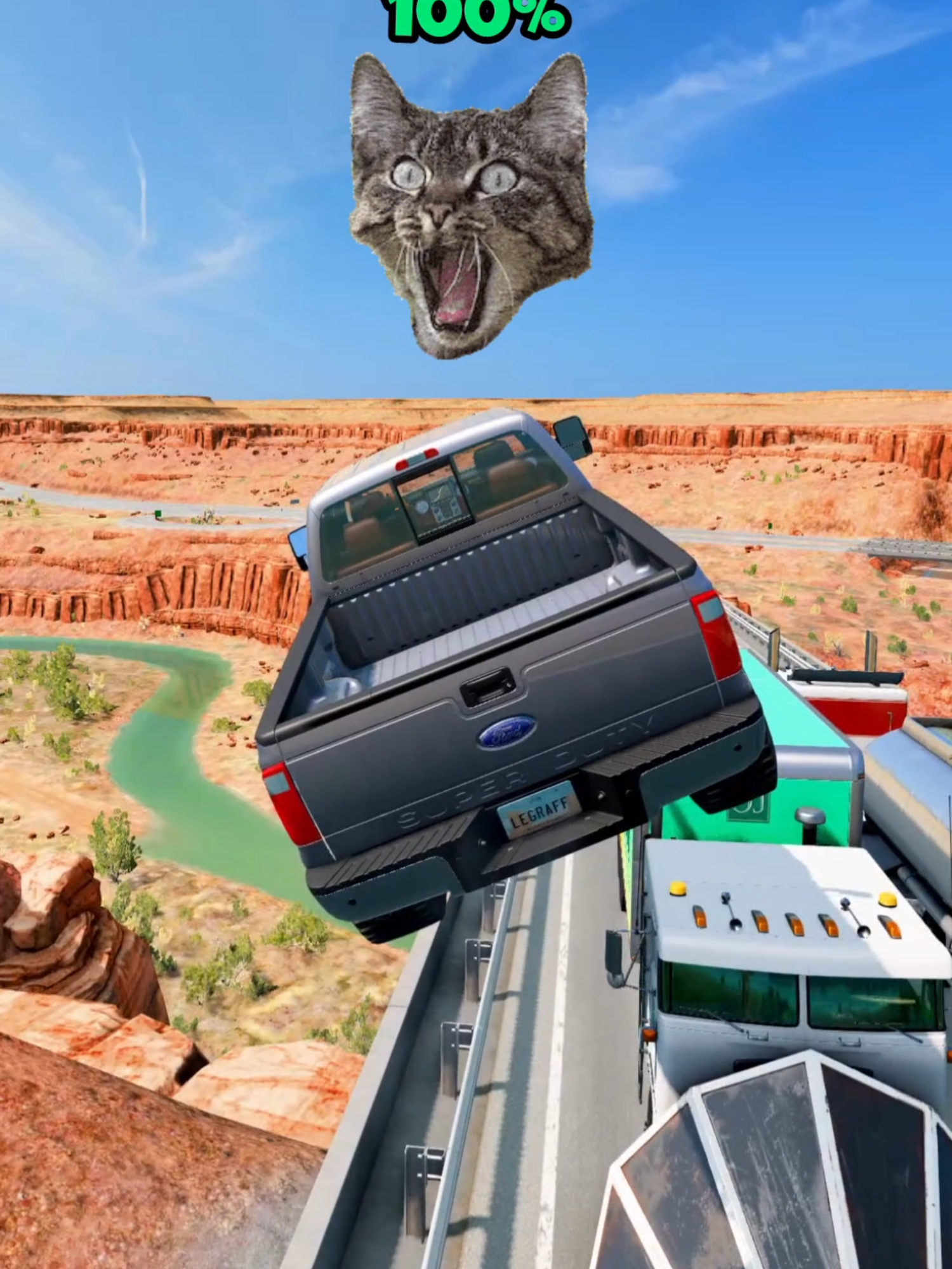 Which car overtakes the truck and survives? #beamng #beamngdrive #beamngcrash #game #gaming #simulation #car #longervideos