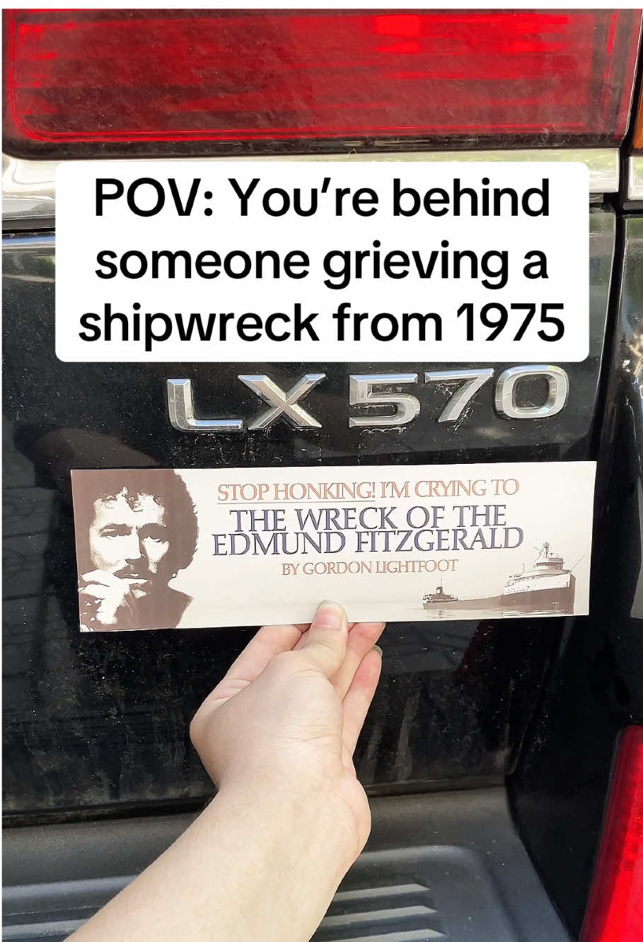 Emotional support magnet for Gordon Lightfoot fans everywhere. #stophonking #edmundfitzgerald #gordonlightfoot #folkmusicfeels #1975vibes #greatlakes #michigan #wisconsin #midwest #trendy #fyp 