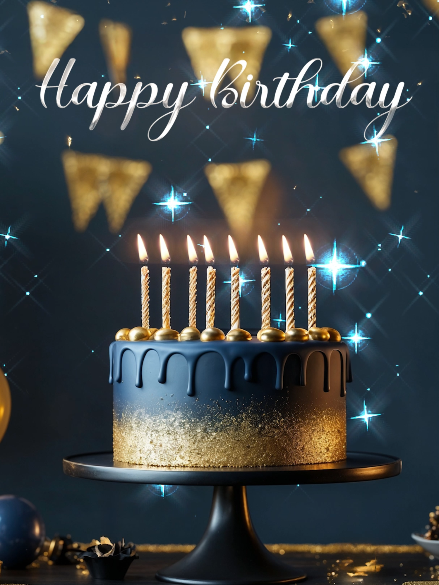 Golden Blue Birthday Cake Celebration 🎉✨ A stunning birthday cake with golden sparkles and rich blue frosting lights up this celebration! 🎂 Perfect for midnight parties and stylish birthdays, this short video sets the mood with candles, balloons, and joyful confetti. #happybirthday #happybirthdaytoyou #birthdaymusic #birthdaycake #birthdayvibes #confetti #birthdayparty #celebration #birthdaywishes #birthdaysongremix #sparkle #birthdaygreetingcard #birthdagift #birthdaysong #videocongratulations #videogreeting #congratulations #birthdaygreetings #happybirthdaysong #happybirthdaysongremix