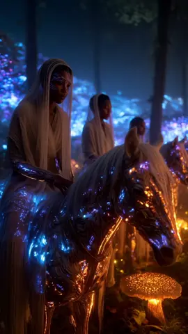When you glow on the inside, the world begins to glow too. 💙✨️ #alienworld #beauty #aiartcommunity #glowing #bioluminescence #magical #scififantasy 