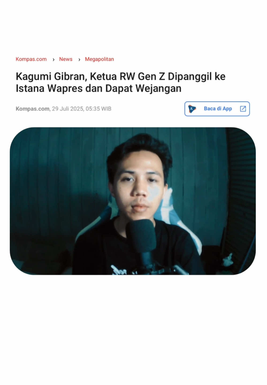 Kepada Mas Tri Krisna Mukti, sepertinya Anda keliru dalam memilih sosok untuk diidolakan Mas 😅 Sebenarnya masih banyak anak muda yang jauh lebih layak untuk diidolakan loh mas 😅 #gibran #wakilpresiden #politik #indonesia 