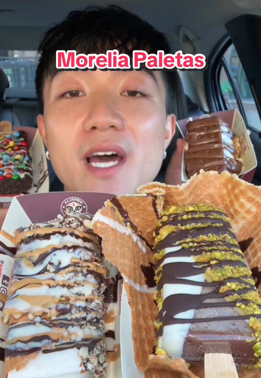 Most unique paletas I’ve ever had @Morelia Gourmet Paletas  #fypシ゚viral #mukbang #eating #Foodie #foodtiktok #unitedstates #asmreating #losangeles #paletas #dessert 