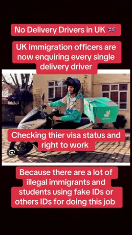 crackdown on delivery drivers in UK 🇬🇧 by immigration #crackdown #fooddeliveryservice #fooddeliverydriver #deliverydriver #fakeid #righttowork #visastatus #ukdeliverydriver #uk #foryou #fyp #foruyou #foryoupage #trending #viral #ukvisa #uklife🇬🇧 #uktiktok #ukinformation 