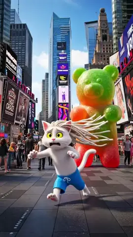 Help.. Gummy Bear Monster is Chasing Me #cat #catshorts #cats #funnyshorts 