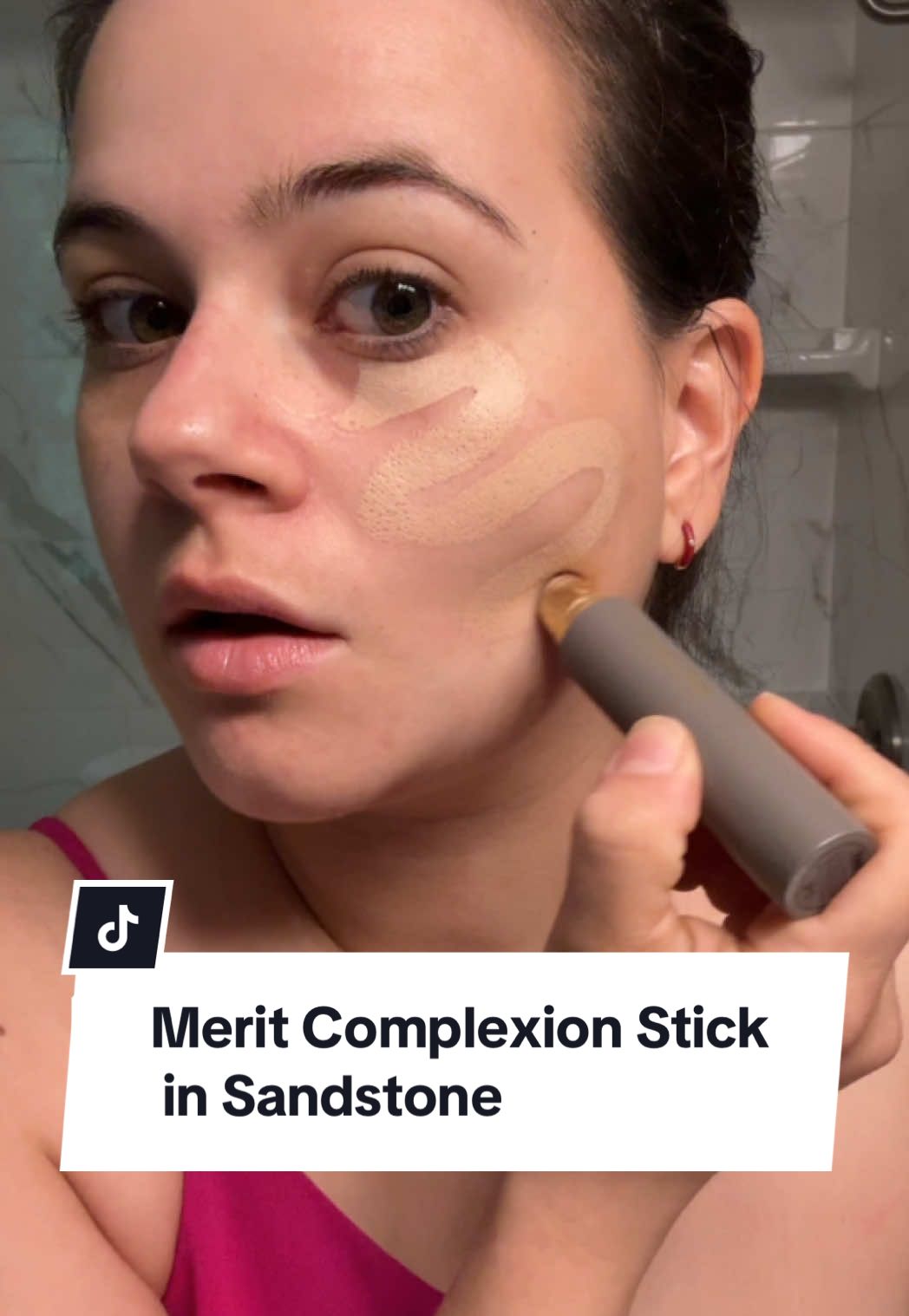 Replying to @Marcela A/ Over 40 Insp Merit Complexion Stick is my go-to for a quick makeup. The merit complexion stick works as a foundation and as a concealer so practical. I’m using the  Complexion Stick in Sandstone. @MERIT Beauty #meritbeauty #meritcomplexionstick #meritfoundationstick #meritconcealer 