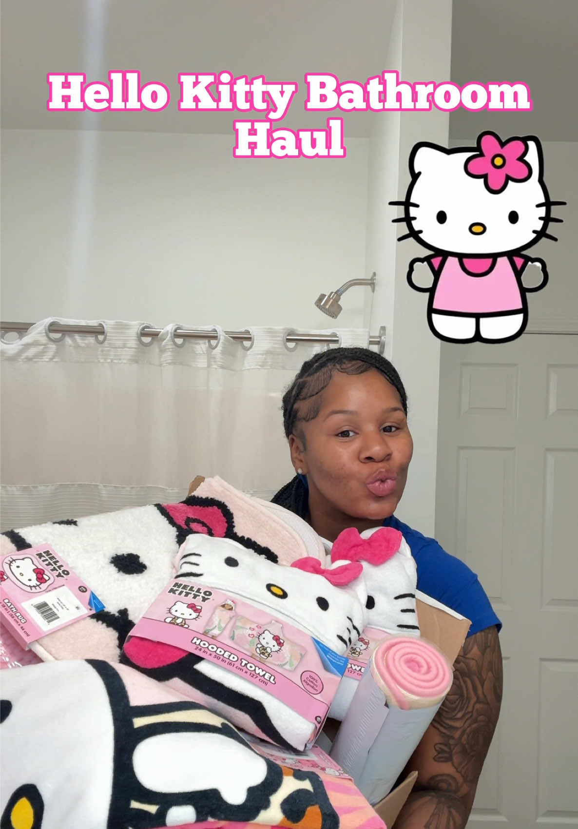 Hello Kitty Bathroom Haul 🛁🩷✨ (Decorating The Girls Bathroom)#fyp #isistkeyah #MomsofTikTok #bathroomhaul #demi #hellokitty #pink #decoratewithme #mella #melly #daughters #amazon #walmart #pinkbathroomdecor #hellokittydecor #bathrugs #acrylictray #showercurtain #pinktowels #showerliner ##pinktrashbags##showerhooks##pinkbubblecandle##pinkshowercaddy##pinkqtips##pinkgarbagecan##hellokittytowels