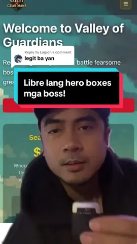 Replying to @Lugioh libre lang hero boxes sa Valley of Guardians. Just do the social tasks. 
