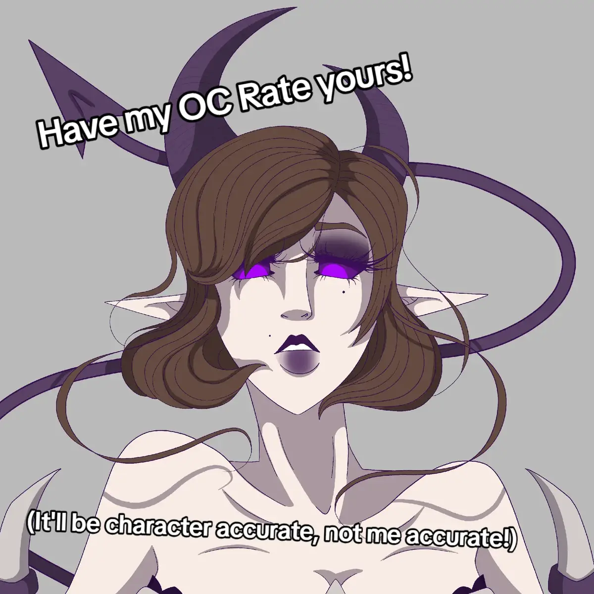 This is Nura! She is my succubus OC who takes sass from nobody! Nura is coy, with a distaste for lies, and controls fire that can be compared to that same heat from a burning star! Making eye contact makes anyone fall for her, male or female, and she responds by hiding her eyes from others. Her lore is being written for fandomless banter, as she used to be soley for a little known comic called Zombillenium. I will TRY to reply to everyone who comments! Please dont be shy! I also heard that tiktok is being weird with this, so please bare with me! #succubus #letmyocrateyouroc #letmyocrateyours #letmerateyourocs #succubusdemon #demon #art #digitalart #type #foryou 