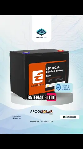 Batería de Litio 12V 100A con 5000 ciclos de descarga. 5 años de garantía de fábrica.  *Características destacadas:* 🔋 12.8V, 100Ah y 1280Wh de energía nominal 🔌 Celdas prismáticas LiFePO4 para mayor seguridad y durabilidad 📊 Monitoreo en tiempo real a través de Bluetooth y app móvil 💪 Diseño resistente a vibraciones y condiciones extremas ❄️ Opción de módulo de calentamiento para climas fríos *Certificaciones y seguridad:* 🌎 Certificaciones CE, UN38.3 y IEC62133 📦 Clasificación de envío UN3480, Clase 9