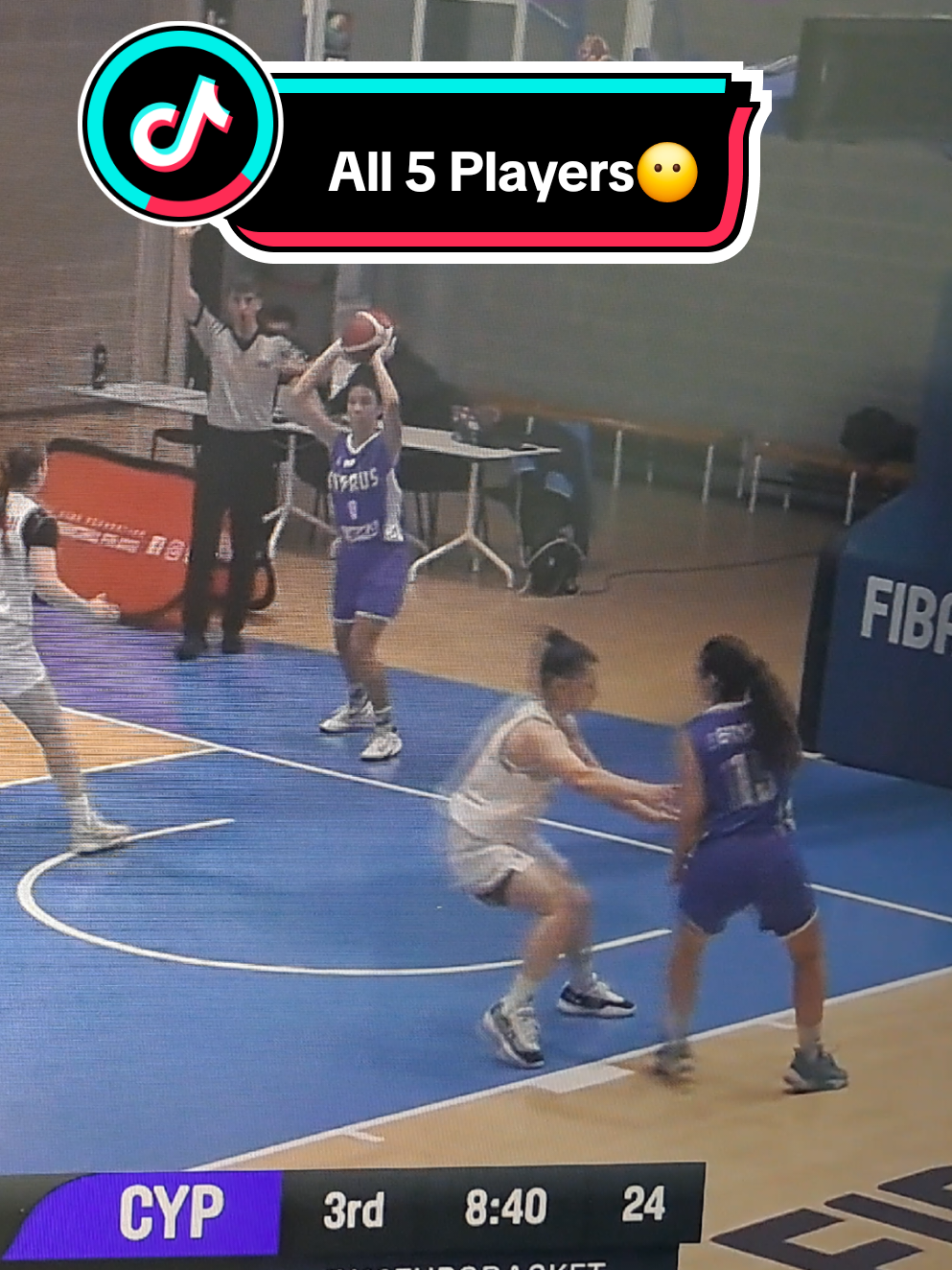 Women Basketball. An amazing play a player pass through all 5 players of opposite team 🙄🏀 #womenbasketball #WNBA #cyprus #greece #fyp #highlight  #μπάσκετ