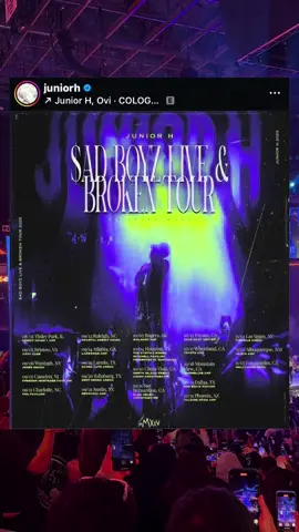 SAD BOYZ LIVE & BROKEN TOUR ☔️ #sadboyzliveandbrokentour #juniorh #sadboyz4life #sadboy #corridostumbados 