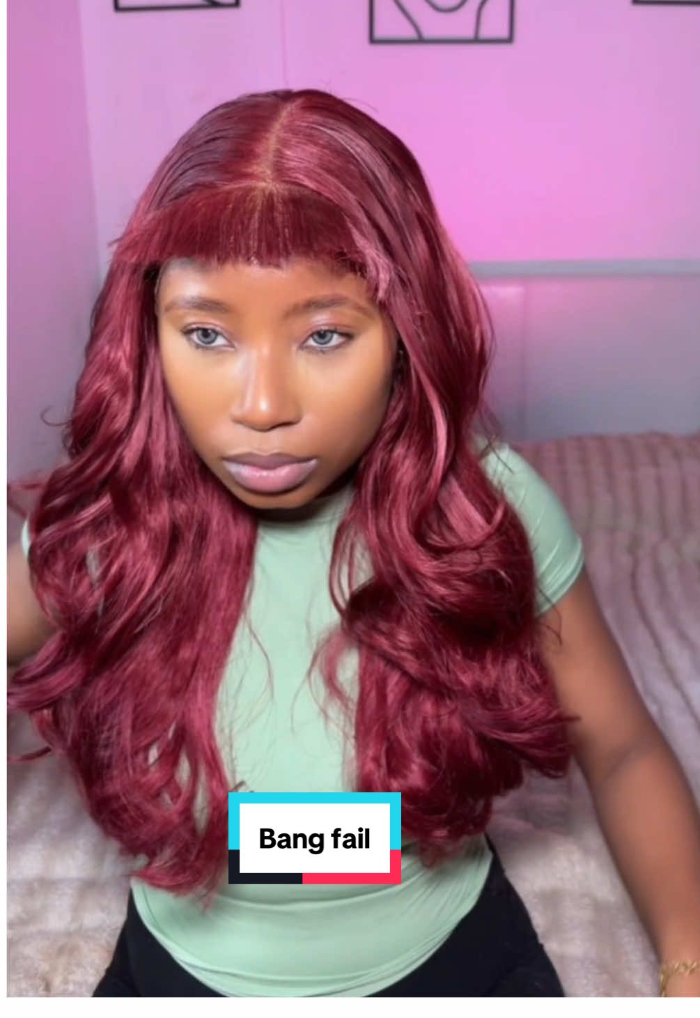 When you try to cut bangs yourself and instantly regret it 😂✂️ #WigFail #BangFail #Relatable #blackhairtok #slaywithtemmie #wigsontiktok 