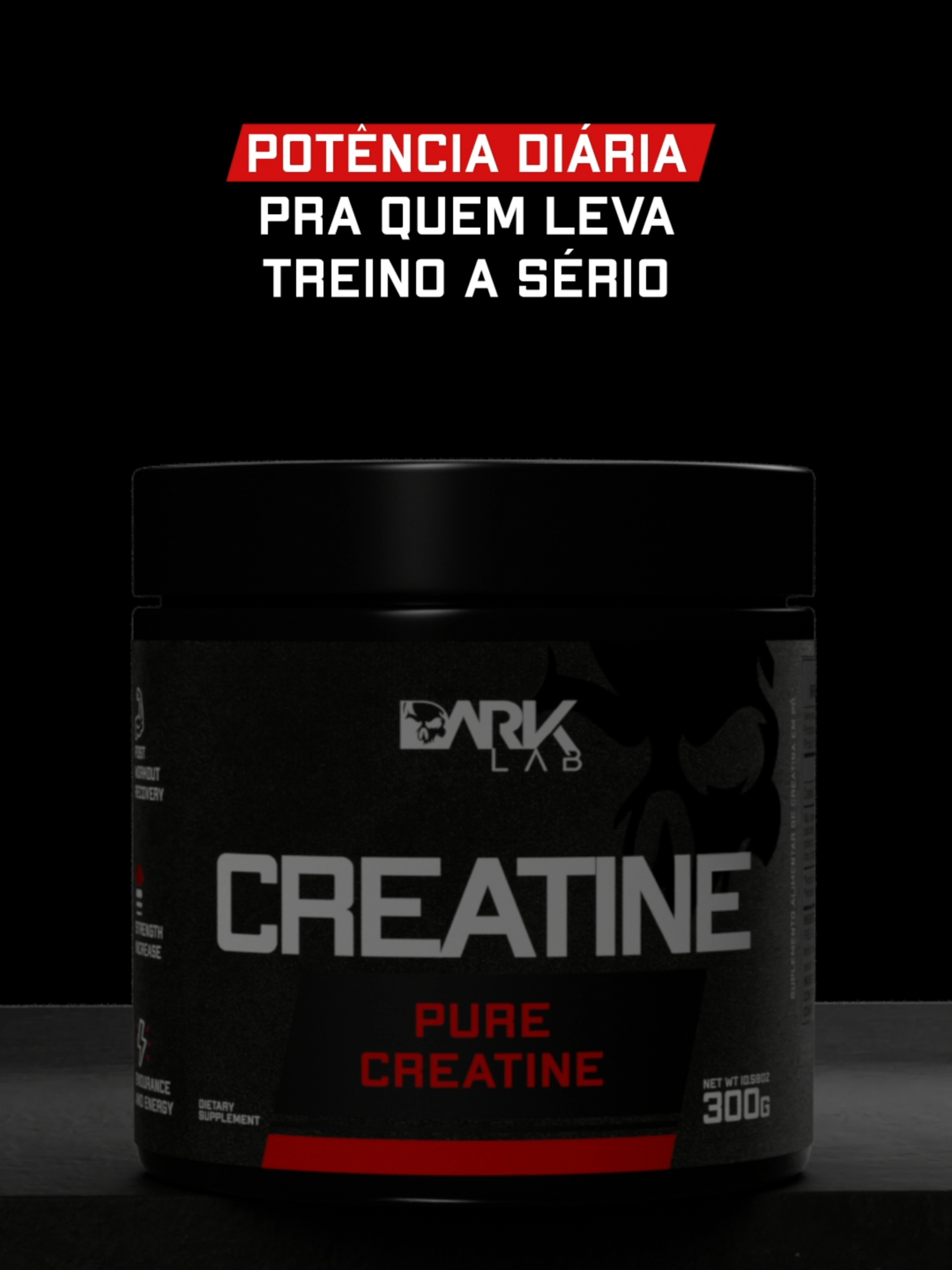 Não é só o visual que chama atenção. A Creatina Dark Lab entrega o que realmente importa: pureza, potência e resultado Cada dose acelerar a recuperação, aumentar a força e mantem seu corpo no ritmo  Um suplemento essencial, pra sua rotina, seu progresso e sua evolução Garanta a sua no link da bio #darklab #GymLife #academia #fyp #creatina