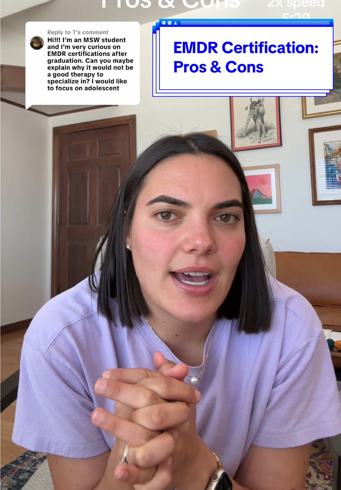 Replying to @T pros & cons of EMDR certification!  I am also so sorry but the captions would not generate on this video and I couldn’t get it to work! I will try to fix it when I’m home! 🥰 #emdr #emdrcertified #therapy #therapistsontiktok #emdrtherapy #therapist 
