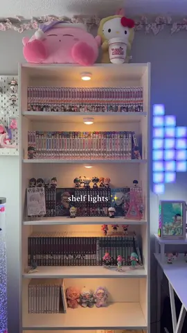 i get a lot of questions about my shelf lights my other ones are sold out but these are just as good!!  #shelf #manga #mangashelf #mangashelving #mangashelves #anime #bookshelf #BookTok #bleach #onepiece #pucklights #ttshop #jjk #mangatour #mangacollection #mangacollector #fyp #targetaudience #pokemon #snorlax #cute #animeroom #jellyfish #animedecor #anim #inspo #aesthetic #vibes #cozy #luffy #plushies #trinkets #spyxfamily #aoharuride #fullmetalalchemist #hunterxhunter #animefan #fyp #foryoupage #foryoupageofficiall #fyppp #roomstuff #room #RoomTour #roomdecor #roominspo #xyzbca #explore #fypp 