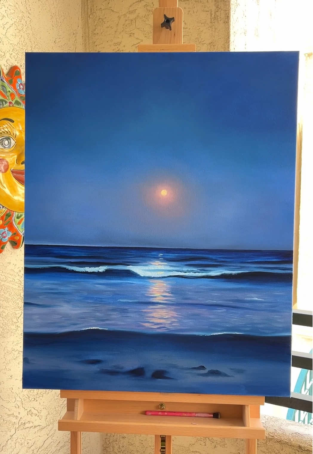A painting to remind you of hope on your bluest of days. “Inner Light” oil on canvas. 🌊 Prints available, linked in my bio. #oilpainting #artoftheday #painting #fyp #arttok 