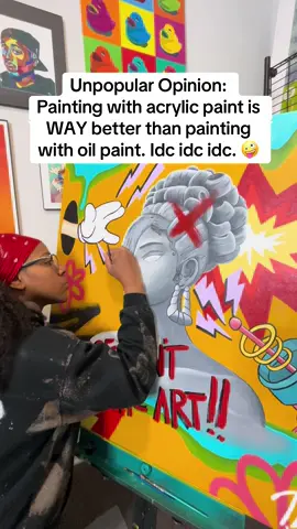 I said what I said 😂✋🏾 #acrylicpainting #tiffycrazycool 