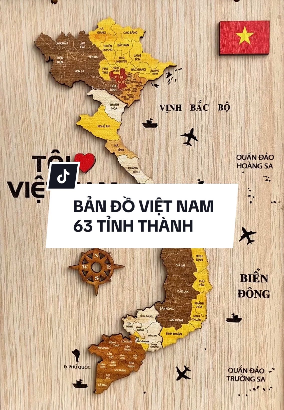 Tin mình đi, bản đồ đẹp và ý nghĩa lắm, mọi người mua lưu giữ kỷ niệm Việt Nam 63 tỉnh thành. Lô cuối rồi. Bản đồ gỗ 63 tỉnh thành, bản đồ Việt Nam #bando #bandovietnam #bando63tinhthanh #bandogo63tinh #sapnhaptinh