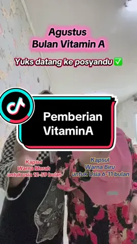 Hai Sobat Sehat!!!! Yuks datang ke posyandu, ada pemberian Vitamin A loh bulan agustus nanti. Salam sehat Sobat🥰🥰