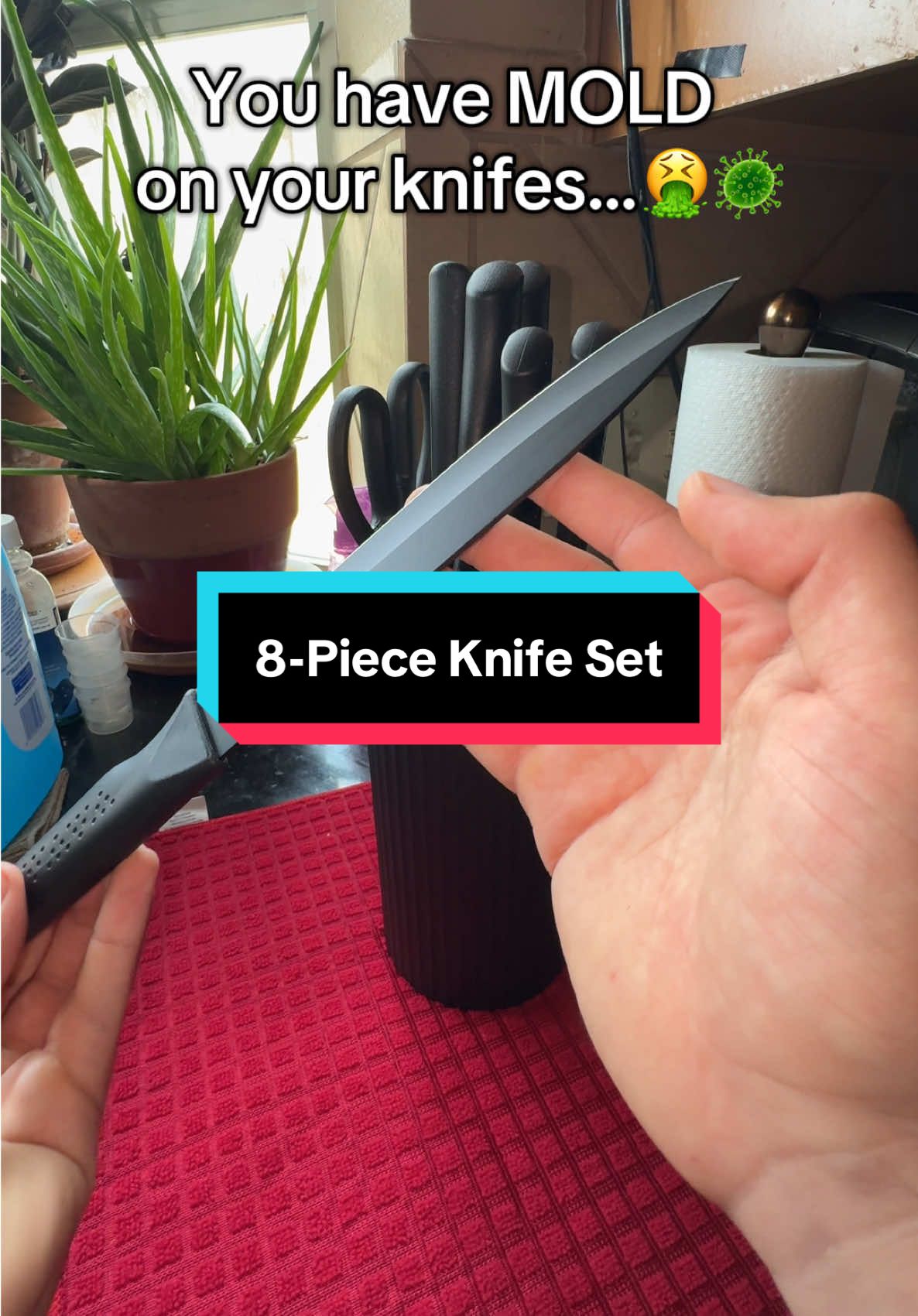 You get every knife you could ever need with this set! #tiktokmarketplace #tiktokmademebuyit #TikTokShop #knife #knifeset #kitchen 