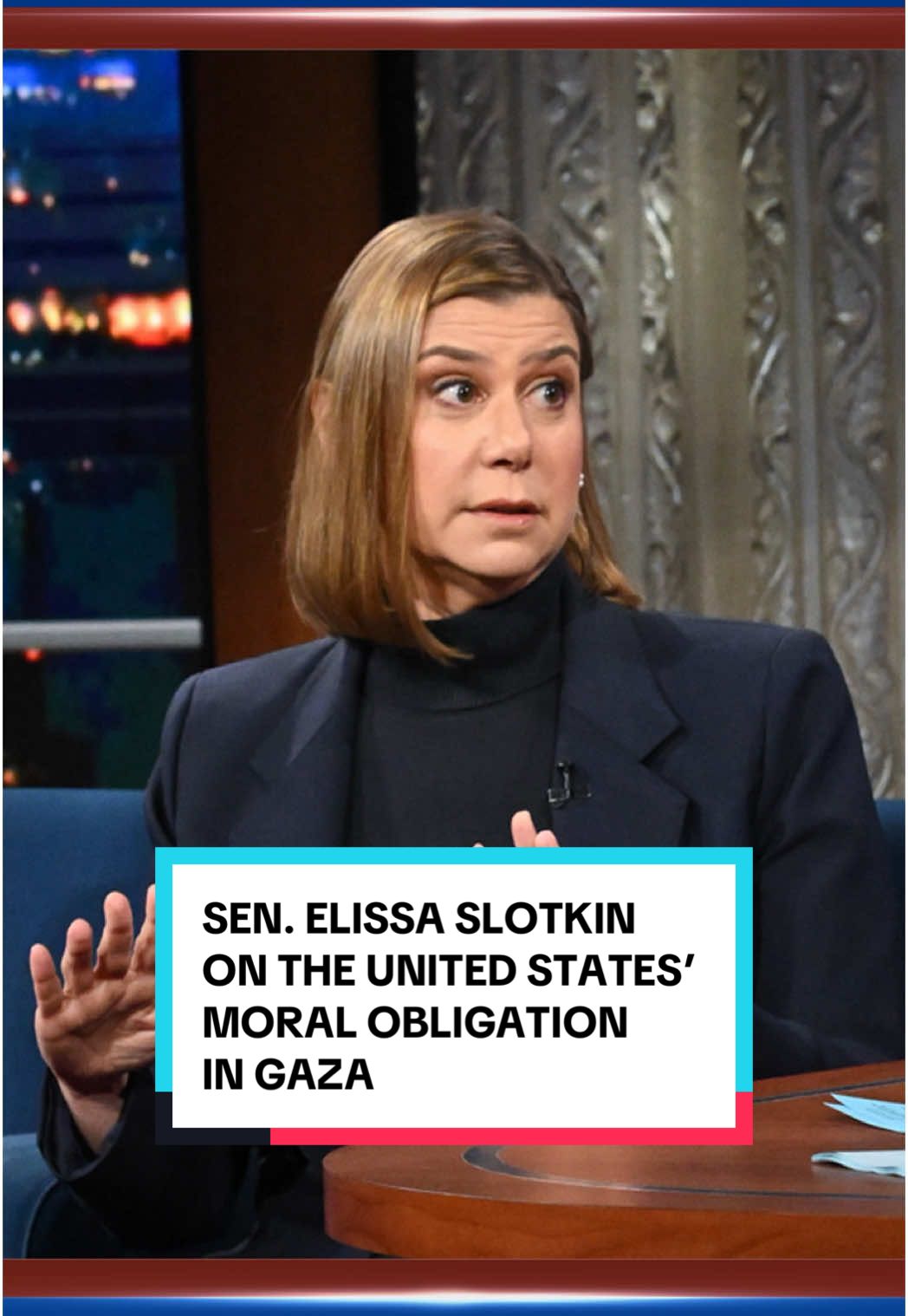 @Team Slotkin on the United States’ moral obligation in Gaza: “The responsibility to get human aid in is not an open question.” #Colbert #ElissaSlotkin