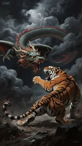 Live Wallpaper Caption:🐉Dragon vs Tiger 🐅  Witness the clash of legends! #dragon #tiger #fyp #beast #4k #aiart #ai #power #wallpaper #livewallpaper #animals #foryou #foryoupage #fypシ #2025 #roar #clash 
