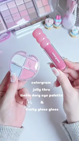 @COLORGRAM OFFICIAL  jelly thru collection  tintin dory eye palette in shade 05 fairy dory fruity glass gloss in shade 04 farewell guava  #cosduck #colorgram #oliveyoung #kbeauty #girly #cute #kpop #warmtone #cooltone #music @colorgram_official 