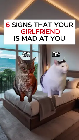 6 signs that your girlfriend is mad at you #cat #catsoftiktok #couple #couplegoals 