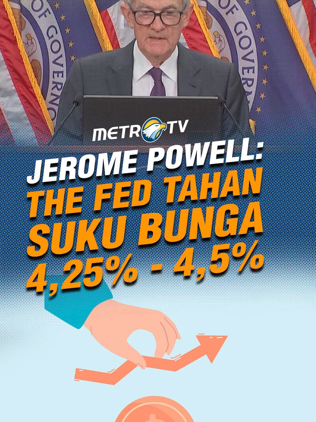 Gubernur Bank Sentral AS Jerome Powell mengumumkan bahwa The Fed mempertahankan suku bunga acuan 4,25-4,5 persen. #tiktokmetrotv #tiktokberita #beritaterkini #metrotv #viral #fyp #jeromepowell #sukubunga #banksentral #as #amerikaserikat