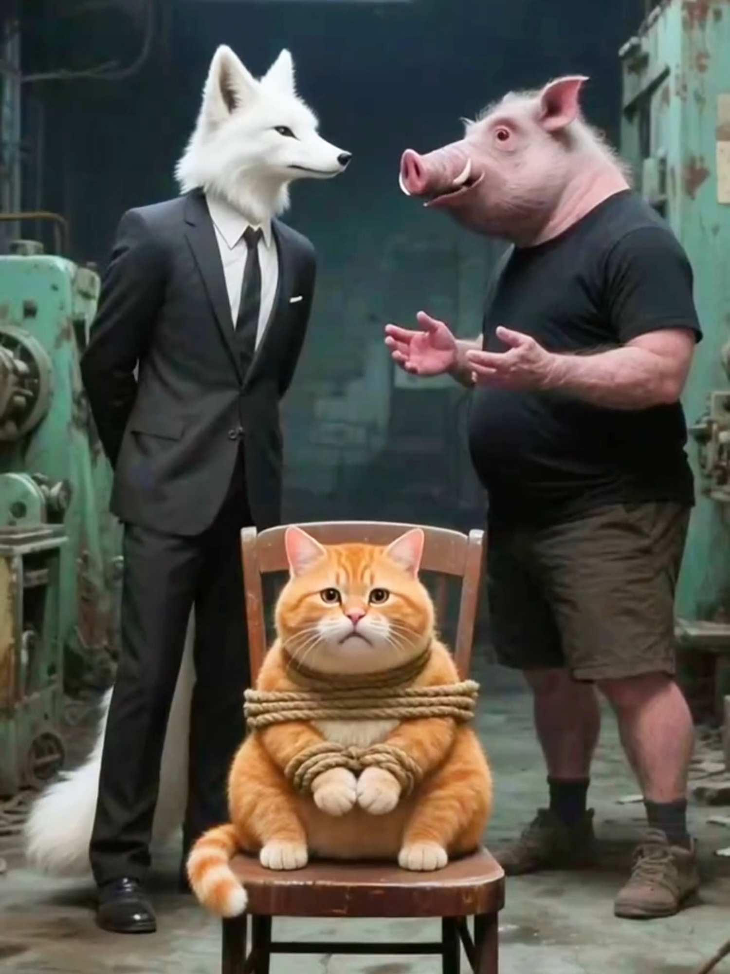 I was kidnapped by a fox and my wife rescued me #cutecat #fyp #catlovers #kitty #foryou #aicat #kucing #orangecat #cat #haha #cartoon #ai
