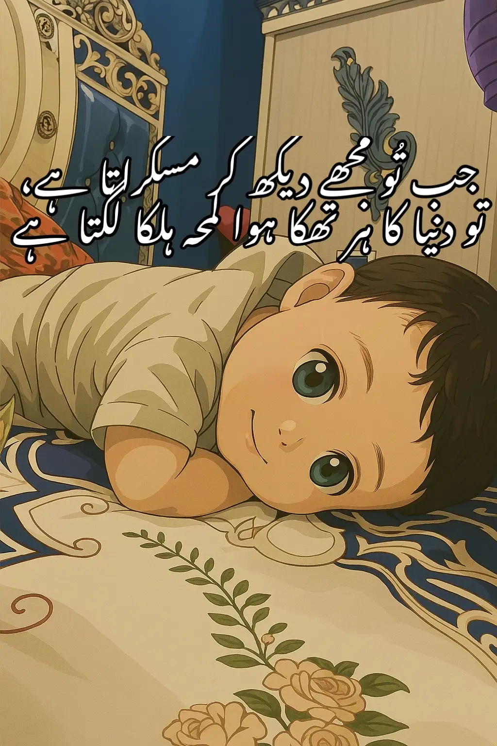 جب تُو مجھے دیکھ کر مسکراتا ہے، تو دنیا کا ہر تھکا ہوا لمحہ ہلکا لگتا ہے #foryou 