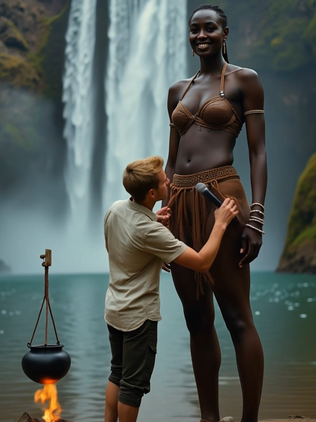 African very beautiful tall woman in the jungle #tall #beauty #joungle #atletic #africa #brunette #african 