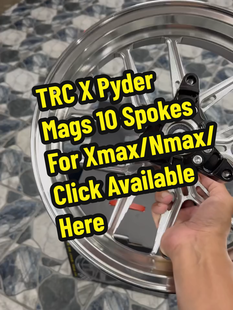TRC X Pyder Mags 10 Spokes For Xmax/Nmax/Click #trc #trcxypdermags #10spokes #xmax #nmax #click #indoconcept #malaysianconcept #foryoupage #foryou #viraltiktok #trendingvideo #fypppppppppppppppppppppp #motoraccessories #motorparts 