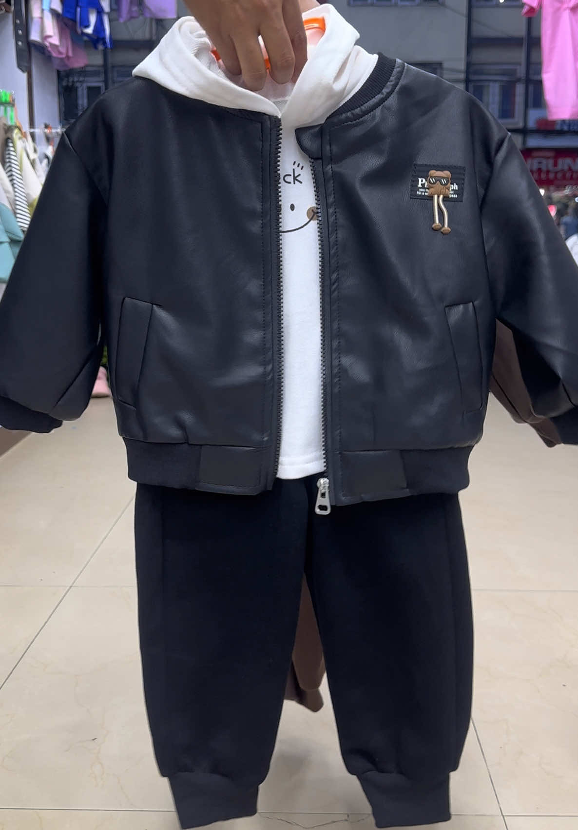 Leather 3 piece set ✅✅ Size : 1 yrs upto 5 yrs. Whatsapp : 9763687438  #kidsgarden#kumaripati_lalitpur# #kidsfashion#leather#3pieceset# #stylish#premiumquality# #kidsclothing#fyp#foryoupage# #kidsfashiontrends#viral#trendyyy##deliveryallovernepal🇳🇵 